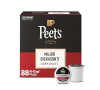 Peet's Coffee, Dark Roast K-Cup Pods para cafeteras Keurig, mezcla de Dickason, 88 unidades (4 cajas de 22 cápsulas K-Cup)