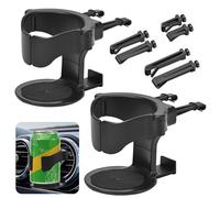 Peevisap 2 Piezas Portavasos Coche, Portavasos Coche Ajustable Universal, Posavasos Coche, Multifuncional Portavasos para Automóvil, Apto para Vasos Térmicos, Ceniceros, Latas De Bebidas