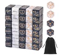 Peevisap 64 PCS Dados de contadores Magic; Palabras Clave de Habilidad; -1/+1 Vida; Compatible con Accesorios para Juegos de Cartas MTG y CCG; Incluye Bolsa de Almacenamiento