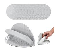 PEEXTBB Herramienta de lija Multifuncional de ángulo Semicircular, Kit de Lijadoras Manuales Autoadhesivas para Detalles con 10 papeles de Lija, para Renovar Paredes (Grano 240)