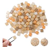 PEEXTBB Piedras de mosaico de 1 kg 1 x 1 x 0,3 cm de cristal para manualidades, azulejos cuadrados de mosaico, mini mosaicos, para proyectos de manualidades y macetas, decoración mural, caqui mixto
