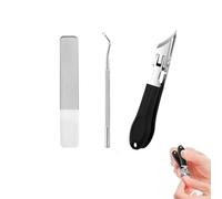Pefctiordent Nail Clippers, Pefctiordent Eagle Beak Angled, Nail Clippers, Eagle Beak Angled Nailp Clippeqr 3-Piece Set, Long Handled No Splash Ingrown Toenail Cutting (black)