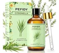 PEFIDY Aceite de Citronela 118ML Aceite Esencial para Difusor y Aromaterapia, Aceite Perfumado 100% Natural para Humidificador, Sauna, Masajes, Aroma Ambiental, Aceite Aromático Premium Spa en Casa