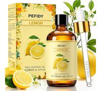PEFIDY Aceite de Limón 118ML Aceite Esencial para Difusor y Aromaterapia, Aceite Perfumado 100% Natural para Humidificador, Sauna, Masajes, Aroma Ambiental, Aceite Aromático Premium para Spa en Casa