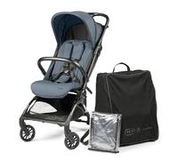 PEG Cochecito Ligero Volo con Burbuja de Lluvia, Apto Avión, Compacto, Equipaje de Mano, Desde Recién Nacido hasta 22 kg, Bolsa de Viaje Incluida, Blue Cameo