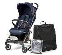 PEG Cochecito Ligero Volo con Burbuja de Lluvia, Apto Avión, Compacto, Equipaje de Mano, Desde Recién Nacido hasta 22 kg, Bolsa de Viaje Incluida, Blue Shine