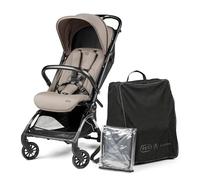 PEG Cochecito Ligero Volo con Burbuja de Lluvia, Apto Avión, Compacto, Equipaje de Mano, Desde Recién Nacido hasta 22 kg, Bolsa de Viaje Incluida, Misty Beige