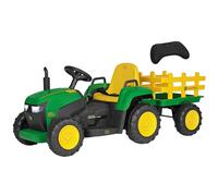 Peg John Deere Farm Power Tractor Eléctrico 12V para Niños con Mando a Distancia, Conducción Manual, Luces y Sonidos, Edad 18+ Meses