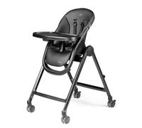 PEG Living Trona desde el Nacimiento, Diseño Contemporáneo, Función Hamaca, Altura Regulable, Bandeja Doble, 4 Ruedas 360°, Cierre Compacto, 0-3 Años (0-15 kg), True Black