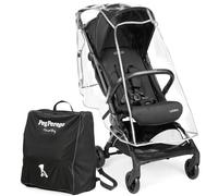 Peg Perego Cochecito Ligero Volo con Burbuja de Lluvia, Apto Avión, Compacto, Equipaje de Mano, Desde Recién Nacido hasta 22 kg, Bolsa de Viaje Incluida, True Black