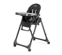 PEG Prima Pappa Follow Me Trona Reclinable para Bebés, Función Hamaca, 4 Ruedas, Plegable y Ultracompacta, para Niños de 0 a 3 Años (0-15 kg), True Black