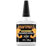 Pegamento 3D Gel extra fuerte - KRAFTPROTZ 50 g XXL - superglue resistente al agua, calor & vibraciones - punta antiderrame - adhesivo para PLA, ABS, PETG, TPU - ideal para impresión 3D y reparaciones