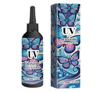 Pegamento de resina UV, resina UV transparente, dura UV, 100 g, transparente, duro, de alto brillo, pegamento epoxi UV para joyas, manualidades y Navidad