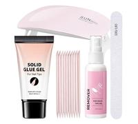 Pegamento de uñas fijo y removedor, juego de curado de puntas acrílicas | Juego de manicura con lámpara UV para mujeres y niñas, preparación de boda, hogar, salón de viaje