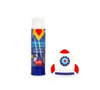 Pegamento en barra - Feelin' Glued - Rocket de Legami te espera un viaje sorprendente, a base de agua, diseñado para la escuela y perfecto para los niños que quieren pegarse de forma segura y con