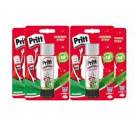 Pegamento en barra Pritt, pegamento seguro y apto para niños para manualidades, pegamento fuerte para uso escolar y de oficina, 4x 43 g Pritt en barra
