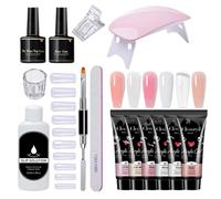 Pegamento en gel para uñas - Herramientas de diseño de base de uñas de 6 colores de larga duración,Set con Gel Constructor, Base y Pegamento,Para Adultos Profesionales Entusiastas Principiantes Mujere