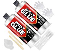 Pegamento Epoxi Bicomponente Extrafuerte, Curado Rápido en 5 Minutos, Adhesivo Epoxi Transparente Universal Adecuado para Pegar Metal, Plástico, Madera, Cerámica, Vidrio y Más, Impermeable