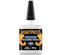 Pegamento extrafuerte para Coche & Moto - KRAFTPROTZ 50 g superpegamento ultrafluido - Transparente, Resistente al Agua y al Calor - Tapa Anti-Secado - rellena Grietas en GFK, plástico, Goma y Metal