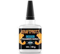 Pegamento gel para cristal y espejos - KRAFTPROTZ 50 g XXL - adhesivo extrafuerte transparente y resistente al agua - anticalor y antigoteo - con punta de aguja - ideal para reparaciones y ventanas