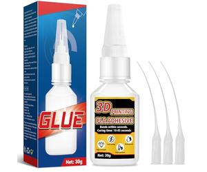 Pegamento Impresora 3D, gel superpegamento extra fuerte 30 g con tapa antiobstrucción, adhesivo PLA transparente para ABS, PLA, PETG, TPU, calor y al agua