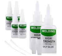 Pegamento instantáneo extra fuerte, 6 unidades, 50 g, pegamento líquido transparente para plástico, vidrio, madera, piedra y metal