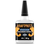 Pegamento instantáneo Gel para Coche & Moto - KRAFTPROTZ 50 g - Adhesivo automotriz extrafuerte, Resistente al Calor y al Agua - Transparente, antigolpes - Tapa Anti-Secado - para GFK, ABS, plástico