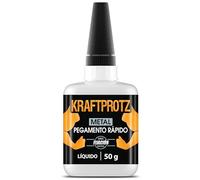 Pegamento líquido para metal extra fuerte - KRAFTPROTZ 50 g XXL - adhesivo transparente, resistente al agua y calor - punta fina para aplicación precisa - para aluminio, acero, hierro, cobre y más