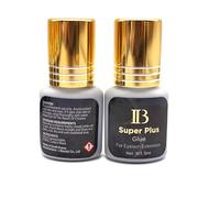 Pegamento para pestañas iBeauty IB. Super Plus para extensiones de pestañas. Tiempo de secado: 1-2 segundos. Pegamento para pestañas de 5 gramos. Corea (gorra dorada)