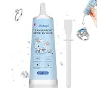 Pegamento para piedras preciosas, pegamento para joyas, extra fuerte, transparente, adecuado para reparación de joyas y bricolaje, 100 ml, adhesivo de plástico, para pegar con precisión las piedras