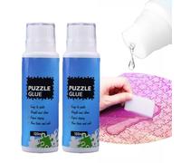 Pegamento para Puzzle,2pcs Pegamento para Rompecabezas,Cola para Puzzle con Cabezal de Esponja,Pegamento Puzzle Transparente,Adhesivo Transparente para Rompecabezas,para Fijar y Exhibir Rompecabezas