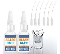 Pegamento para Vidrio,2pcs Pegamento Fuerte,Pegamento Gel para Cristal y Espejos,Adhesivo Instantáneo Ultra Fuerte y Transparente,Impermeable,para Reparar Acrílico,Espejos,Cristal