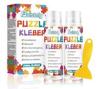 Pegamento transparente para puzles, con cabezal de esponja simple y aplicador, no tóxico, pegamento para rompecabezas para 1000/2000 piezas, adecuado para niños y adultos (120 ml x 2)
