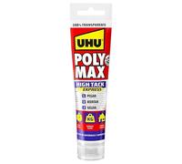 Pegamento UHU Poly Max High Tack Express® Transaparente | Sellador y Adhesivo de Montaje Extrafuerte, Pegamento Fuerte Para Todo | 115g, Pegamento Transparente
