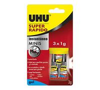 PEGAMENTO UHU SUPER RÁPIDO GEL MINI CAJA | Pegamento Fuerte | Blister de 3 unidades