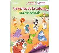 PEGAPLANETA 4. Animales de la sabana - Savanna Animals: Pegatinas reutilizables en español e inglés