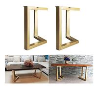 Pegas de mesa de café de metal Conjunto de 2 patas de mesa industrial de oro/negro para el escritorio de mesa de comedor o banco de reemplazo de servicio pesado de 20x18 pulgadas y 20x28 pulgadas