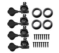 Pegas de Sintonización de Graves 4R Cabeza de Máquina de Graves Cintas de Ajuste de bajo Tinteros Black Gear Open Aley Cuerpo de Aleación de Zinc + Carril de Guitarra de Acero