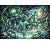 Pegaso Puzzle De Madera 500 Piezas Adultos Y Niños,14 Años+,Reto,Anti-estrés Unicornio,Rompecabezas,Deco Pared,Regalo Ideal,Madera,Desafío,Relax,Educativo (52x38cm)