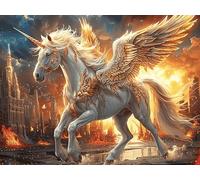 Pegaso y Unicornio Rompecabezas 1000 Piezas Cartón Resistente para Mayores Vida Silvestre Actividad para La Mente Desconectar Rutina Garantía Satisfacción 1000 PCS/75x50cm