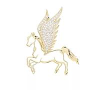 Pegasus broche para mujer exquisito a cielo abierto caballo solapa Pin con zirconia cúbico alas dorado tono animal broche para suéteres y traje cumpleaños día de la madre regalo de joyería