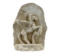 Pegasus - Placa de pared con diseño de caballo alado de mitología griega, hecha a mano en Grecia, decoración de pared de yeso duro, arte griego clásico, 21 cm