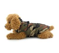 Pegasus SELMAI Abrigo para Perro pequeño con Agujero en el arnés, Chaqueta de Invierno Acolchada Impermeable, Chaleco con Anillo en D, Gato, Cachorro, Chihuahua, Ropa para Clima frío, Camuflaje XS