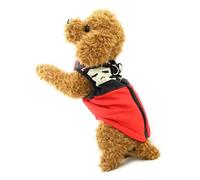 Pegasus SELMAI Abrigo para Perro pequeño con Agujero en el arnés, Chaqueta de Invierno Acolchada Impermeable, Chaleco con Anillo en D, Gato, Cachorro, Chihuahua, Ropa para Clima frío, Calavera roja M