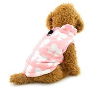 Pegasus SELMAI - Abrigo para perro pequeño con agujero para arnés de invierno, impermeable, acolchado, chaleco con anillo en D, gato, cachorro, chihuahua, ropa para clima frío, lazo rosa, talla S