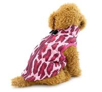 Pegasus SELMAI Abrigo para Perro pequeño con Agujero para arnés, Impermeable, Acolchado, Chaleco con Anillo en D, Gato, Cachorro, Chihuahua, Ropa para Clima frío, Leopardo Rojo L