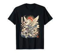 Pegasus Ukiyo-e Ola Japonesa y Arte Mito de Sakura Camiseta gráfica económica