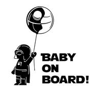 Pegatina 14x14,5cm Bebe a bordo, Baby on board Vader (Azul)