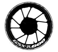 Pegatina 17 Pulgadas para Cubo Rueda Delantera Trasera Motocicleta Pegatinas Reflectantes Impermeables Llanta para Suzuki GSX R 600 GSX-R600(Style 16)