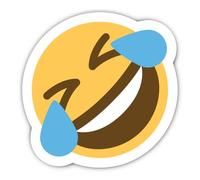 Pegatina: 300 mm, 1 unidad, emoji sonriente sonriente con lágrimas de alegría